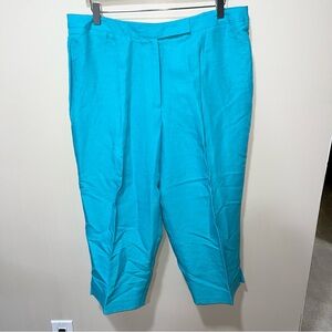 New Evan Picone oasis blue linen blend beach pants